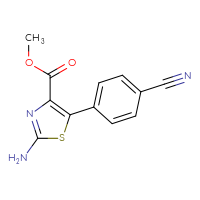 Chemical structure of methyl 2-amino-5-(4-cyanophenyl)-1,3-thiazole-4-carboxylate - CSSB00020606064