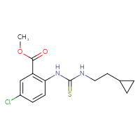 Chemical structure of methyl 5-chloro-2-{[(2-cyclopropylethyl)carbamothioyl]amino}benzoate - CSSB21432500664
