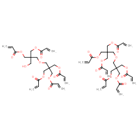 Chemical structure of 3-[3-(prop-2-enoyloxy)-2,2-bis[(prop-2-enoyloxy)methyl]propoxy]-2,2-bis[(prop-2-enoyloxy)methyl]propyl prop-2-enoate; 3-{3-hydroxy-2,2-bis[(prop-2-enoyloxy)methyl]propoxy}-2,2-bis[(prop-2-enoyloxy)methyl]propyl prop-2-enoate - CSSB06633787462