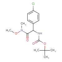 Chemical structure of tert-butyl N-[(4-chlorophenyl)[methoxy(methyl)carbamoyl]methyl]carbamate - CSSB00990255029