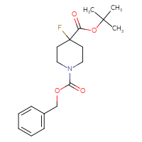 Chemical structure of 1-benzyl 4-tert-butyl 4-fluoropiperidine-1,4-dicarboxylate - CSSB00010253285