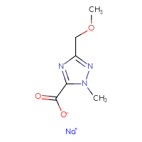 Chemical structure of sodium 3-(methoxymethyl)-1-methyl-1H-1,2,4-triazole-5-carboxylate - CSSB02495364970
