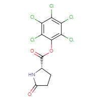 Chemical structure of 2,3,4,5,6-pentachlorophenyl (2S)-5-oxopyrrolidine-2-carboxylate - CSSB00015270964