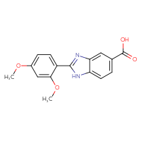 Chemical structure of 2-(2,4-dimethoxyphenyl)-1H-1,3-benzodiazole-5-carboxylic acid - CSSB00020606455