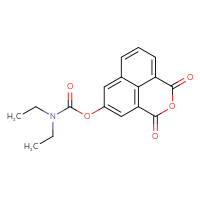 Chemical structure of 2,4-dioxo-3-oxatricyclo[7.3.1.0⁵,¹³]trideca-1(12),5(13),6,8,10-pentaen-7-yl N,N-diethylcarbamate - CSSB21432559280