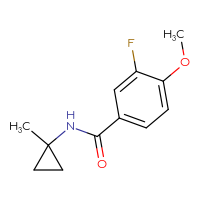 Chemical structure of 3-fluoro-4-methoxy-N-(1-methylcyclopropyl)benzamide - CSSB01993080203
