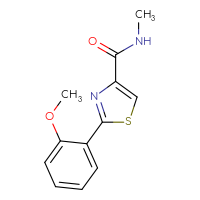 Chemical structure of 2-(2-methoxyphenyl)-N-methyl-1,3-thiazole-4-carboxamide - CSSB01997678101