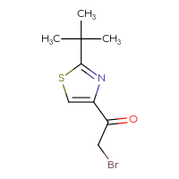 Chemical structure of 2-bromo-1-(2-tert-butyl-1,3-thiazol-4-yl)ethan-1-one - CSSB00011099301