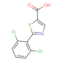 Chemical structure of 2-(2,6-dichlorophenyl)-1,3-thiazole-5-carboxylic acid - CSSB00011266561