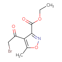 Chemical structure of ethyl 4-(2-bromoacetyl)-5-methyl-1,2-oxazole-3-carboxylate - CSSB00010004753