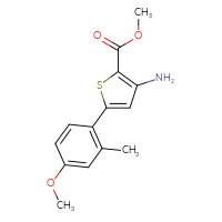 Chemical structure of methyl 3-amino-5-(4-methoxy-2-methylphenyl)thiophene-2-carboxylate - CSSB06581078442
