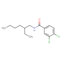Chemical structure of 3,4-dichloro-N-(2-ethylhexyl)benzamide - CSSB00104456124
