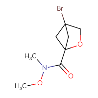 Chemical structure of 4-bromo-N-methoxy-N-methyl-2-oxabicyclo[2.1.1]hexane-1-carboxamide - CSSB06884300148