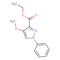 Chemical structure of ethyl 4-methoxy-1-phenyl-1H-pyrazole-3-carboxylate - CSSB00103751004