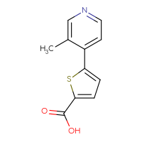 Chemical structure of 5-(3-methylpyridin-4-yl)thiophene-2-carboxylic acid - CSSB00000722375