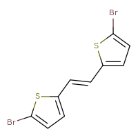 Chemical structure of 2-bromo-5-[(1E)-2-(5-bromothiophen-2-yl)ethenyl]thiophene - CSSB20621673236