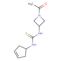Chemical structure of 3-(1-acetylazetidin-3-yl)-1-(cyclopent-3-en-1-yl)thiourea - CSSB21432498832
