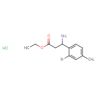 Chemical structure of ethyl 3-amino-3-(2-bromo-4-methylphenyl)propanoate hydrochloride - CSSB00020603611
