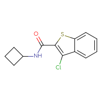 Chemical structure of 3-chloro-N-cyclobutyl-1-benzothiophene-2-carboxamide - CSSB00054017555