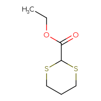 Chemical structure of ethyl 1,3-dithiane-2-carboxylate - CSSB00000036678