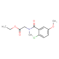 Chemical structure of ethyl 2-[1-(2-chloro-5-methoxyphenyl)-N-methylformamido]acetate - CSSB06308376804