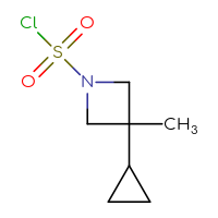 Chemical structure of 3-cyclopropyl-3-methylazetidine-1-sulfonyl chloride - CSSB00153730080