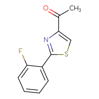 Chemical structure of 1-[2-(2-fluorophenyl)-1,3-thiazol-4-yl]ethan-1-one - CSSB00000733637