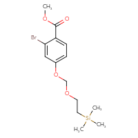 Chemical structure of methyl 2-bromo-4-{[2-(trimethylsilyl)ethoxy]methoxy}benzoate - CSSB06835374792