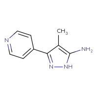 Chemical structure of 4-methyl-3-(pyridin-4-yl)-1H-pyrazol-5-amine - CSSB00000746044