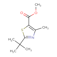 Chemical structure of methyl 2-tert-butyl-4-methyl-1,3-thiazole-5-carboxylate - CSSB00011604696