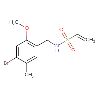Chemical structure of N-[(4-bromo-2-methoxy-5-methylphenyl)methyl]ethene-1-sulfonamide - CSSB21332066535