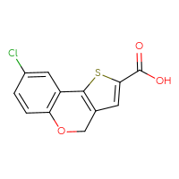 Chemical structure of 8-chloro-4H-thieno[3,2-c]chromene-2-carboxylic acid - CSSB06633781798