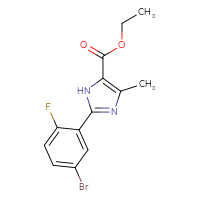 Chemical structure of ethyl 2-(5-bromo-2-fluorophenyl)-4-methyl-1H-imidazole-5-carboxylate - CSSB00020649494