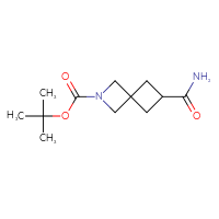 Chemical structure of tert-butyl 6-carbamoyl-2-azaspiro[3.3]heptane-2-carboxylate - CSSB00160485514