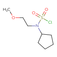 Chemical structure of N-cyclopentyl-N-(2-methoxyethyl)sulfamoyl chloride - CSSB00155724080