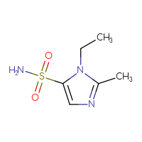 Chemical structure of 1-ethyl-2-methyl-1H-imidazole-5-sulfonamide - CSSB00015340053