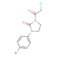 Chemical structure of 1-(4-bromophenyl)-3-(2-chloroacetyl)imidazolidin-2-one - CSSB20621786857