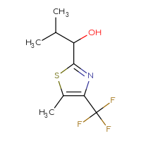 Chemical structure of 2-methyl-1-[5-methyl-4-(trifluoromethyl)-1,3-thiazol-2-yl]propan-1-ol - CSSB02518841855