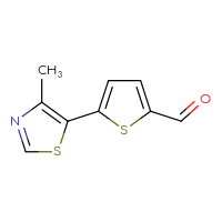 Chemical structure of 5-(4-methyl-1,3-thiazol-5-yl)thiophene-2-carbaldehyde - CSSB00018640495