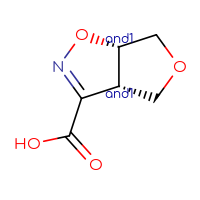 Chemical structure of rac-(3aR,6aR)-3aH,4H,6H,6aH-furo[3,4-d][1,2]oxazole-3-carboxylic acid - CSSB02125423556