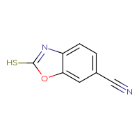 Chemical structure of 2-sulfanyl-1,3-benzoxazole-6-carbonitrile - CSSB00015812344