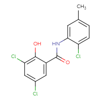 Chemical structure of 3,5-dichloro-N-(2-chloro-5-methylphenyl)-2-hydroxybenzamide - CSSB00105093949