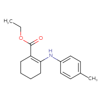 Chemical structure of ethyl 2-[(4-methylphenyl)amino]cyclohex-1-ene-1-carboxylate - CSSB00020600347