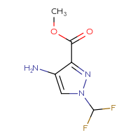 Chemical structure of methyl 4-amino-1-(difluoromethyl)-1H-pyrazole-3-carboxylate - CSSB00014221755