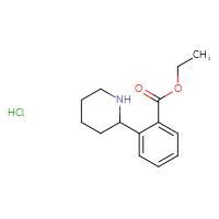 Chemical structure of ethyl 2-(piperidin-2-yl)benzoate hydrochloride - CSSB21043406021