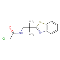 Chemical structure of N-[2-(1,3-benzothiazol-2-yl)-2-methylpropyl]-2-chloroacetamide - CSSB21332098202