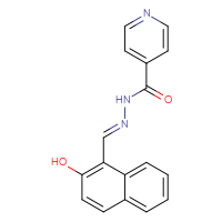 Chemical structure of N'-[(E)-(2-hydroxynaphthalen-1-yl)methylidene]pyridine-4-carbohydrazide - CSSB00000745251