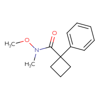 Chemical structure of N-methoxy-N-methyl-1-phenylcyclobutane-1-carboxamide - CSSB00000289768