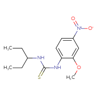 Chemical structure of 1-(2-methoxy-4-nitrophenyl)-3-(pentan-3-yl)thiourea - CSSB06838769445