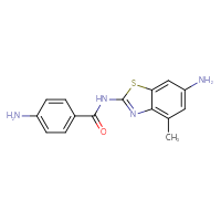 Chemical structure of 4-amino-N-(6-amino-4-methyl-1,3-benzothiazol-2-yl)benzamide - CSSB03438422800